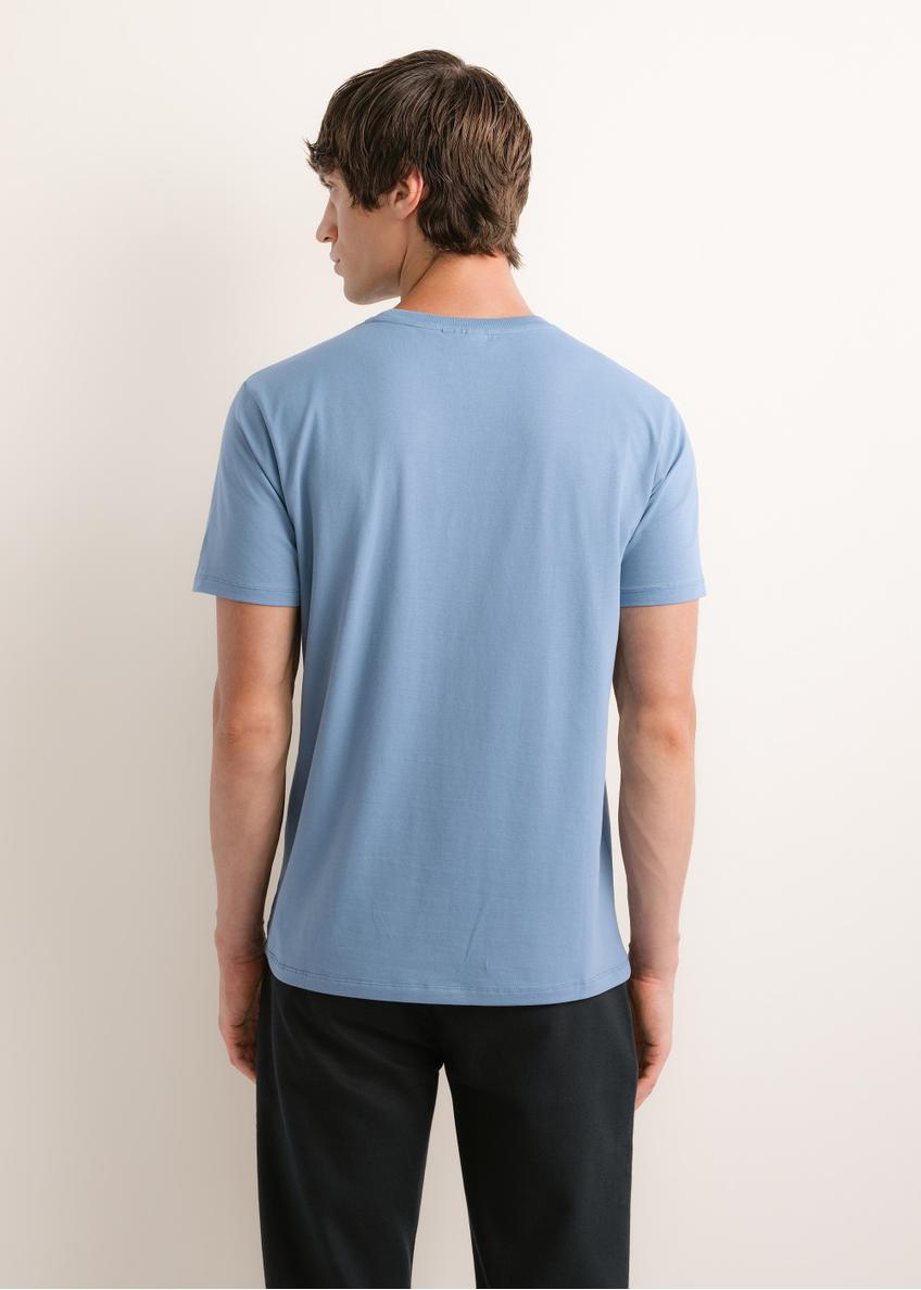 Ciemnoniebieski T-shirt męski TSHMT-0120-7C(Z26)
