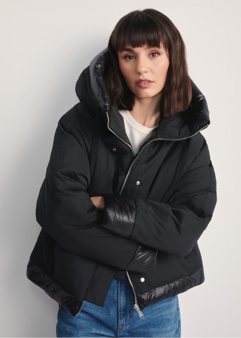 Czarna kurtka damska oversize KURDT-0605-99(Z25)