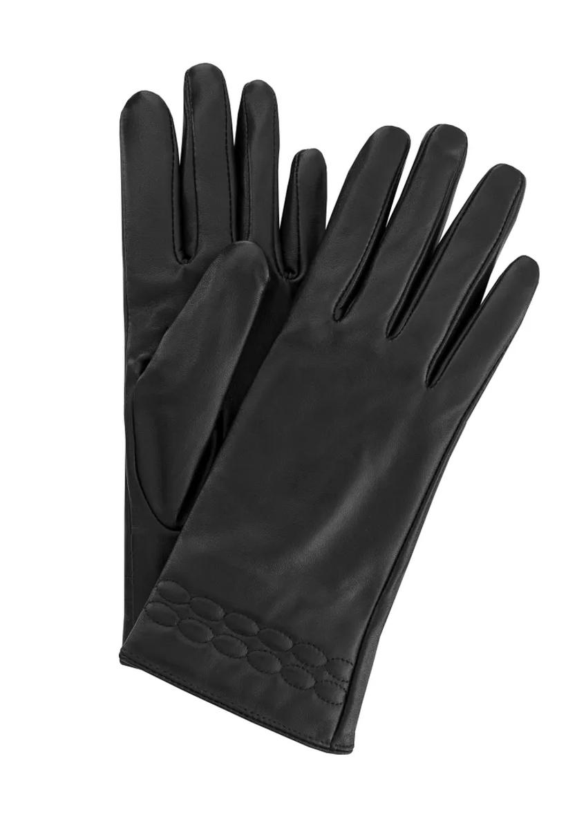 Skórzane rękawiczki damskie z przeszyciami REKDS-0024-99(Z23)