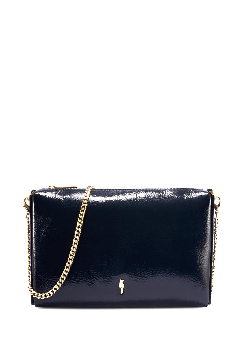 Granatowa skórzana torebka damska TORES-1294-7E(W26)