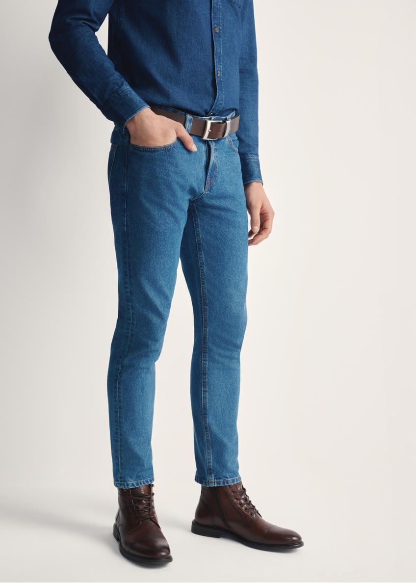 Ciemnoniebieskie spodnie jeansowe męskie JEAMT-0024-61(Z25)