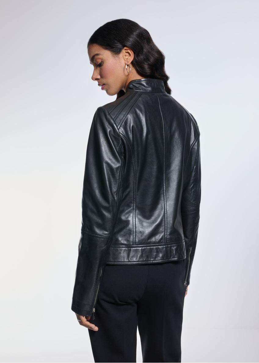 Black women's leather jacket KURDS-0492-5491(Z24)