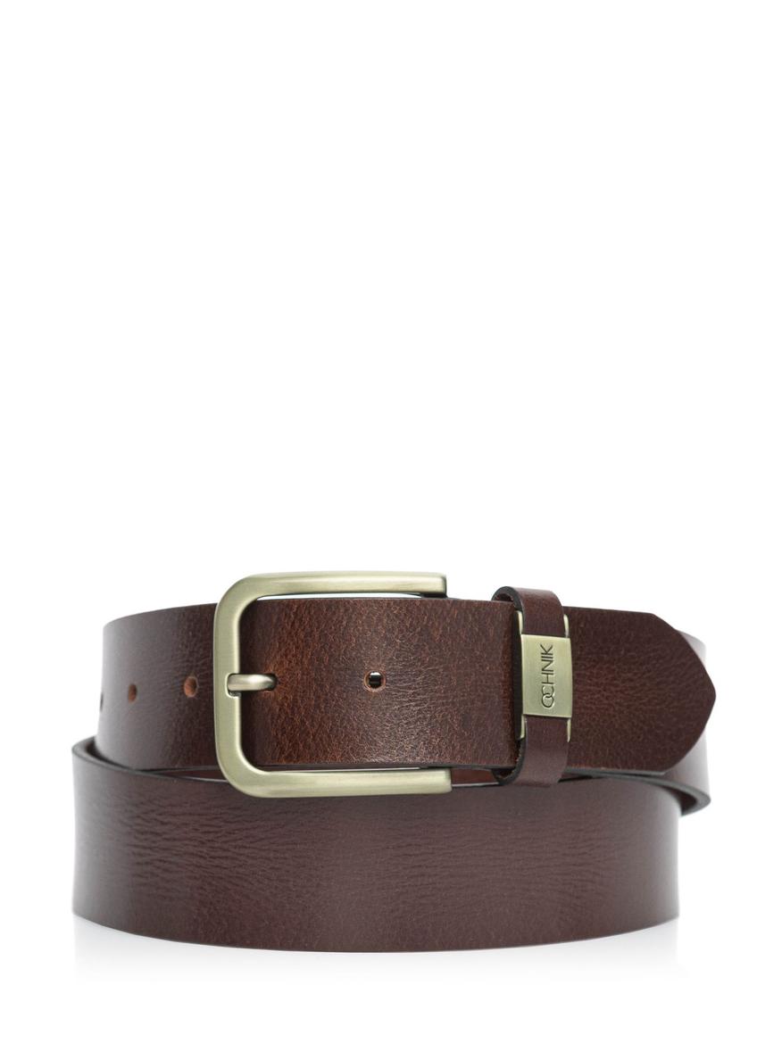 Brown leather men's belt PASMS-0129-89(Z24)