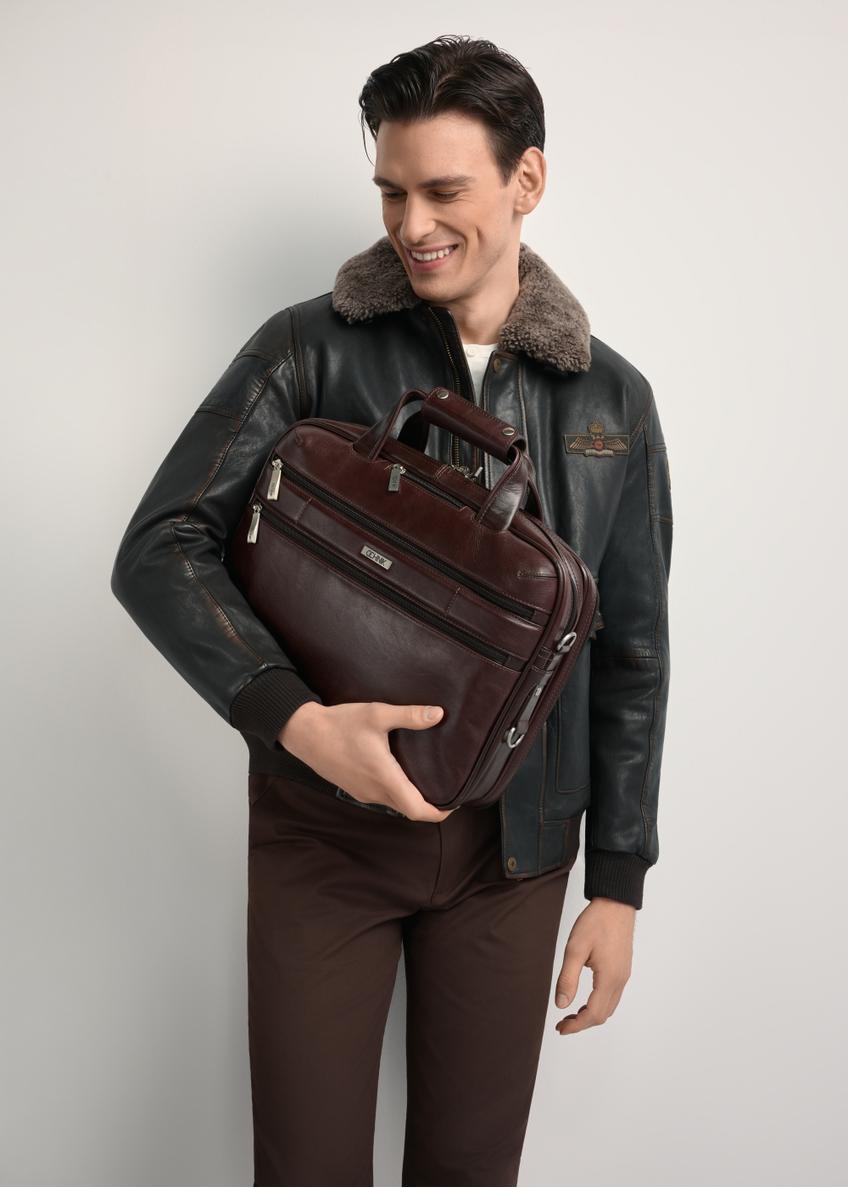 Brązowa skórzana torba męska TORMS-0483-89(Z25)