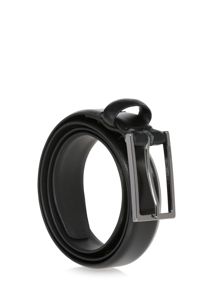 Black leather men's belt PASMS-0256-99(Z24)