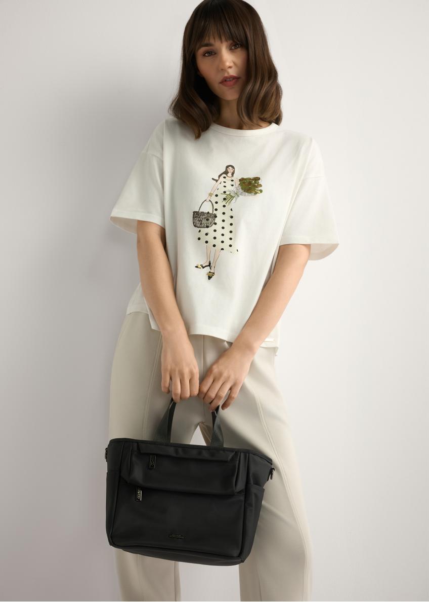 Czarna torebka typu lunchbox TOREN-0346-99(W26)