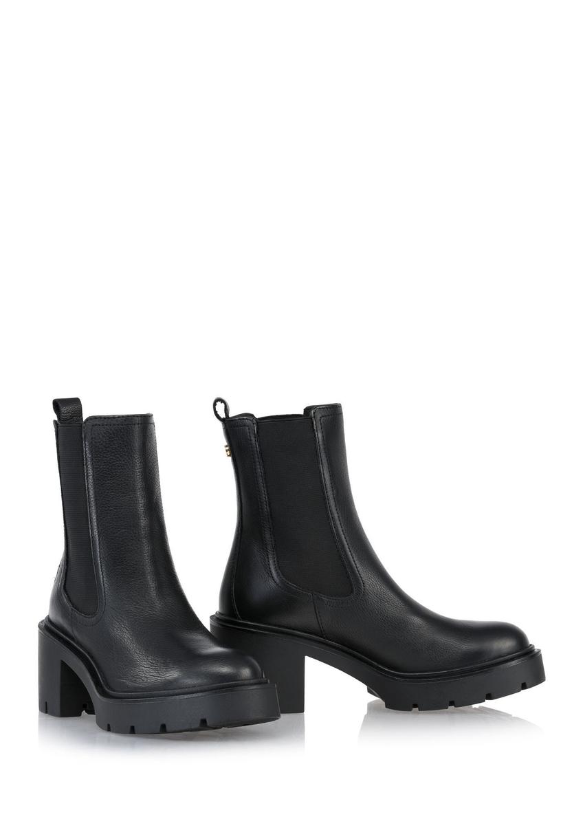 Black leather women's high-heeled ankle boots BUTYD-1094-99(Z24)