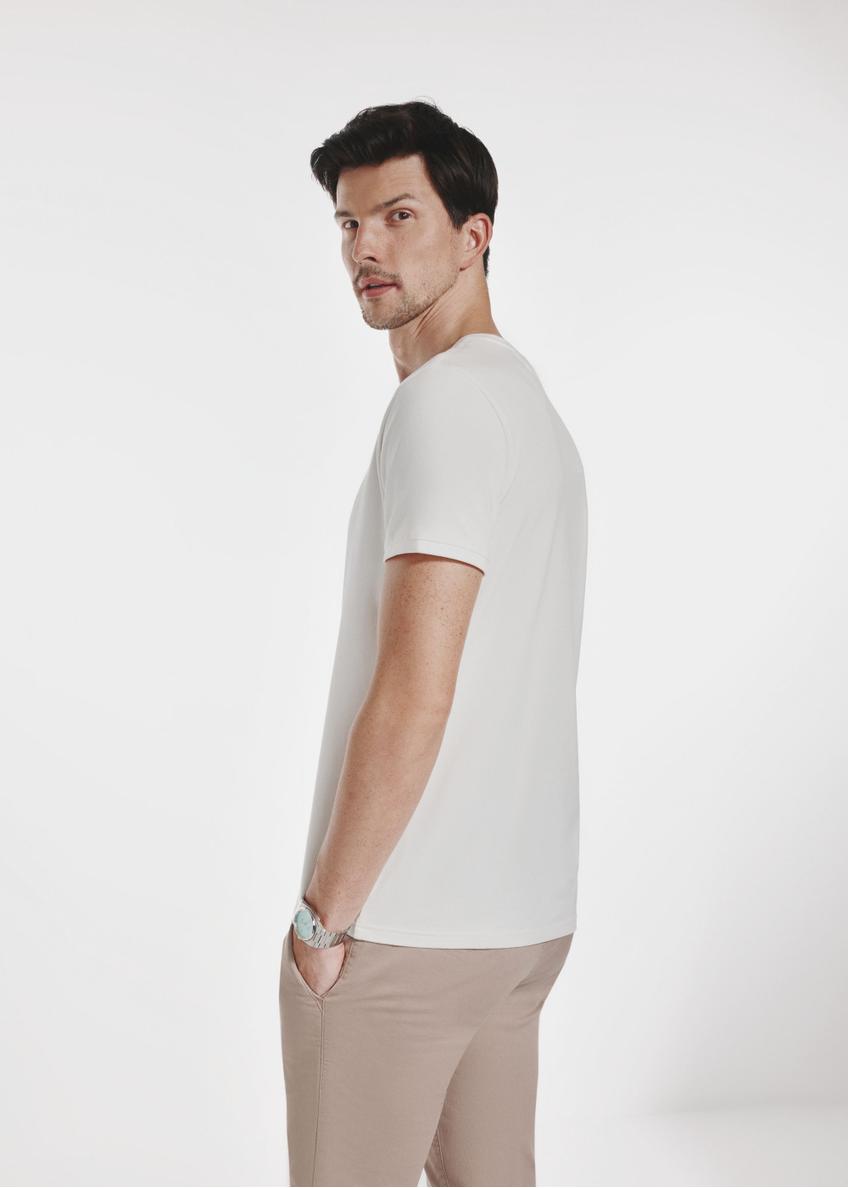 White basic T-shirt for men with logo TSHMT-0088-11(W24)