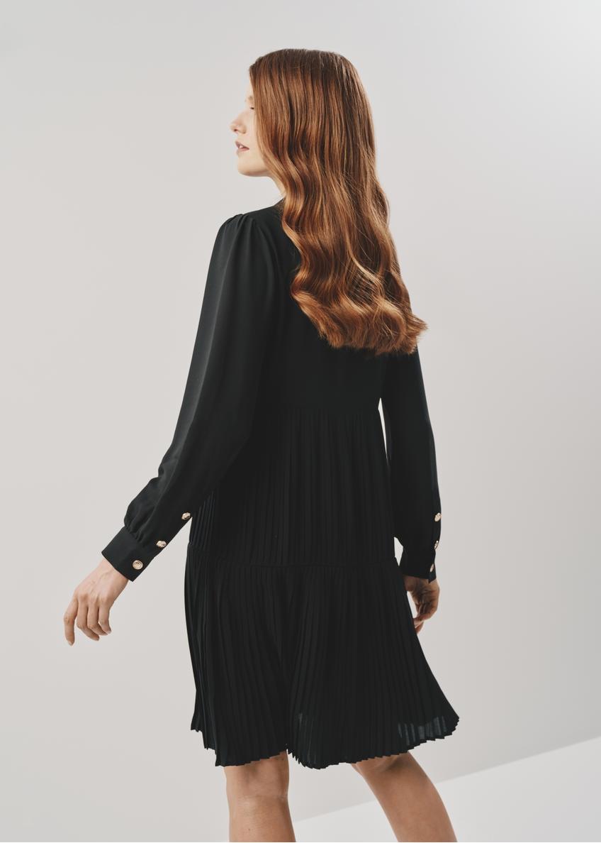 Czarna sukienka koszulowa SUKDT-0176-99(Z23)