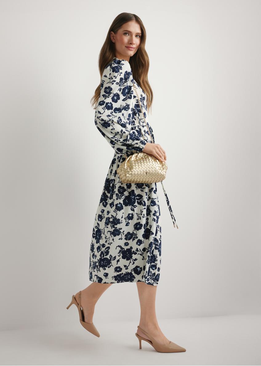 Skórzana złota pleciona torebka damska TORES 1291-2X(W26)