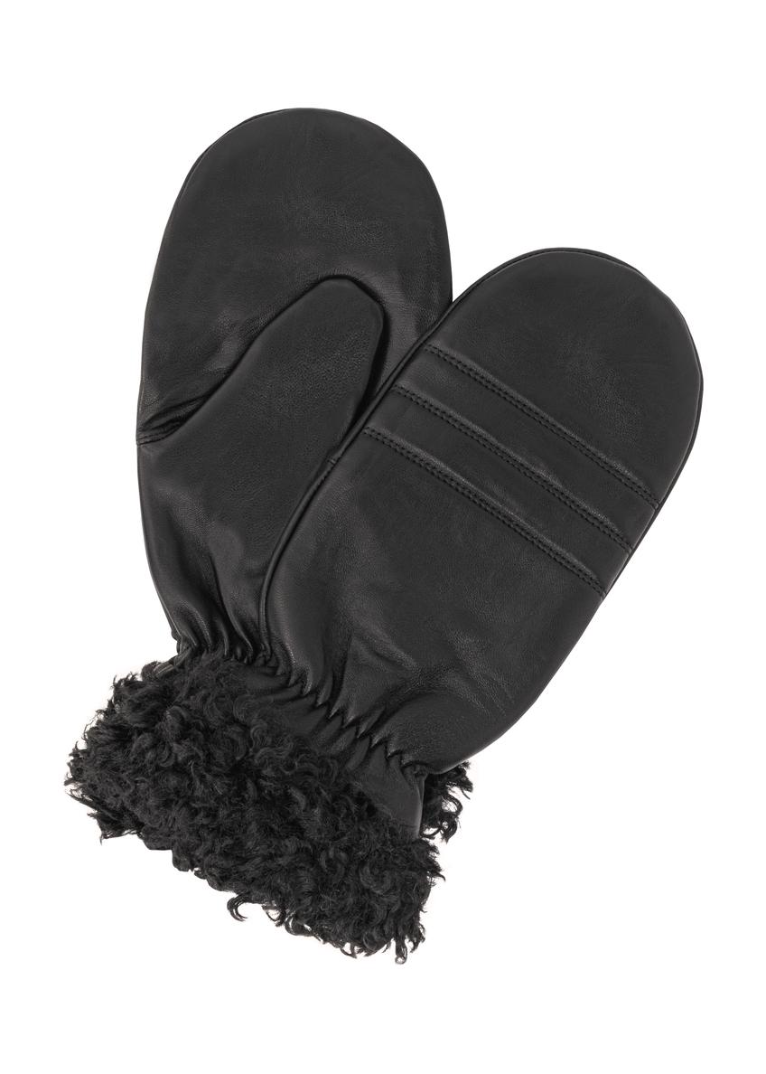 Czarne skórzane rękawiczki damskie REKDS-0072-98(Z23)