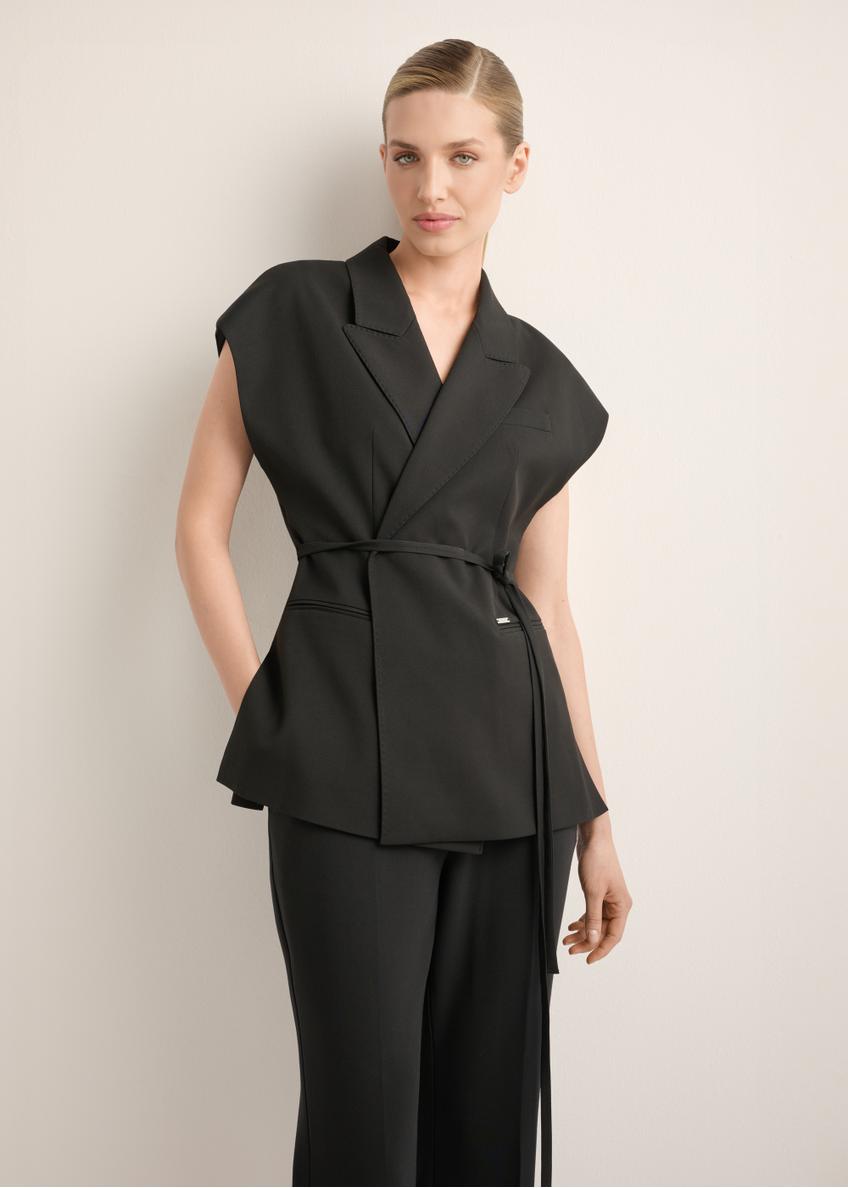 Czarna kamizelka garniturowa damska oversize KAMDT-0039-99(Z26)
