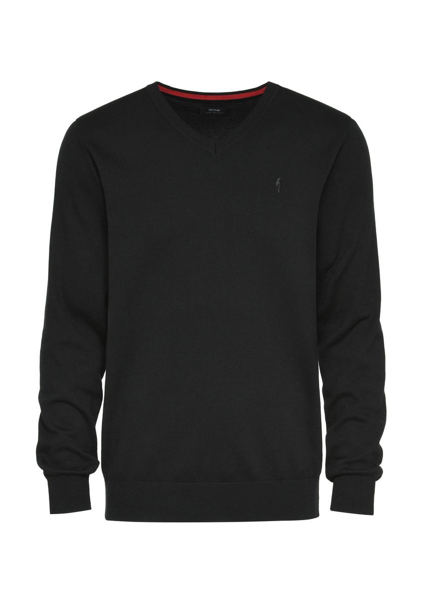 Czarny sweter męski z logo SWEMT-0159-99(Z24)-01