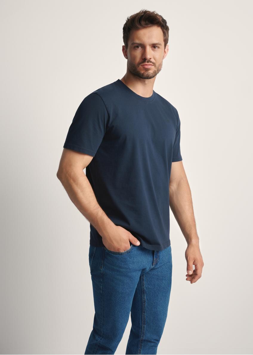 T-shirt męski w kolorze granatowym TSHMT-0134-68(Z25)