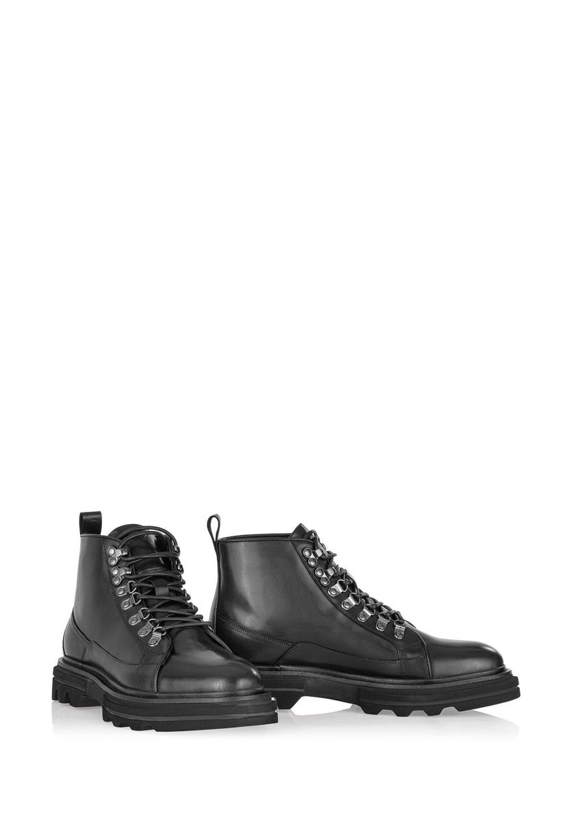 Black men's leather boots BUTYM-0468-99(Z24)