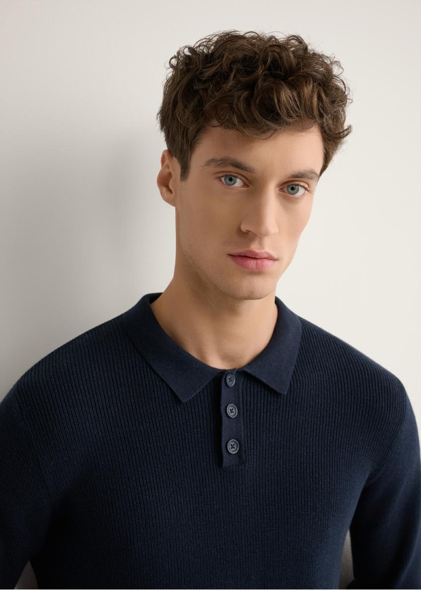 Granatowy bawełniany sweter męski SWEMT-0188-7E(W26)