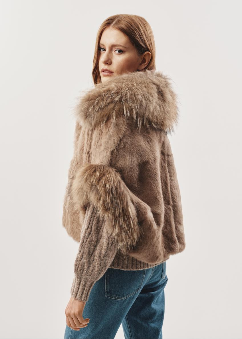 Brown short women's fur coat  FUTDF-0071-3396(Z24)