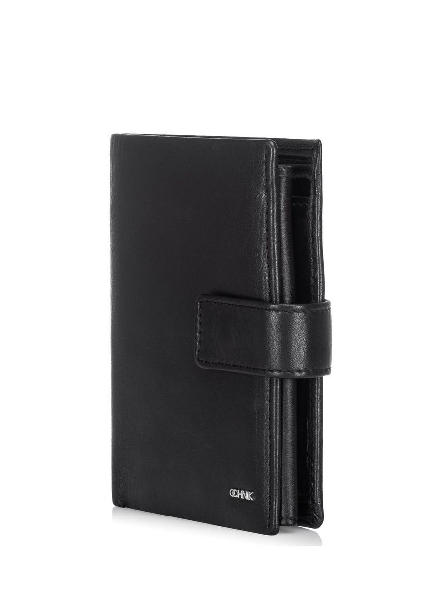 Black leather men's wallet PORMS-0407A-99(Z24)