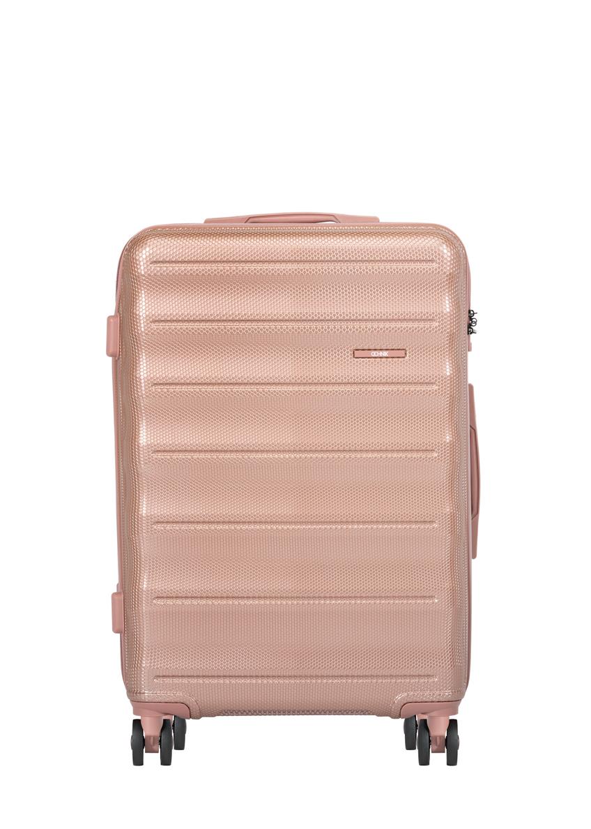 Walizka średnia na kółkach WALPC-0015-5B-24(W26), widok produktu z przodu na białym tle.