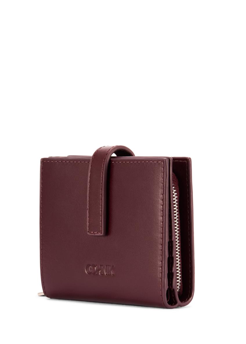 Bordowy skórzany portfel damski PORES-0975-49(Z25)