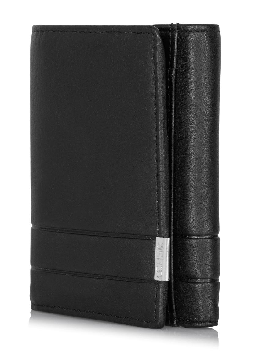 Czarny skórzany portfel męski na zatrzask PORMS-0549-99(Z23)