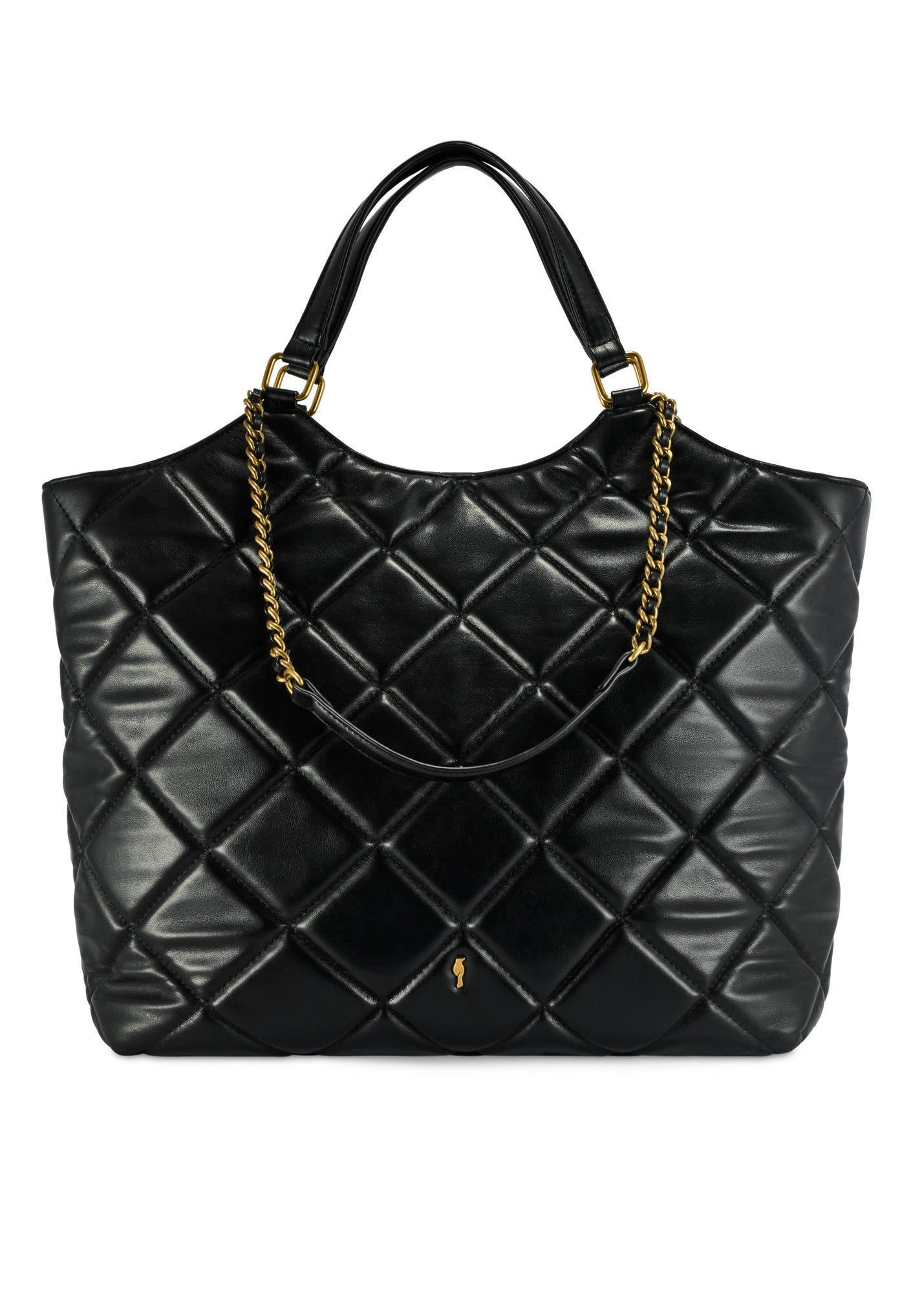 Czarna pikowana torebka damska TOREC-1057-99(Z25)