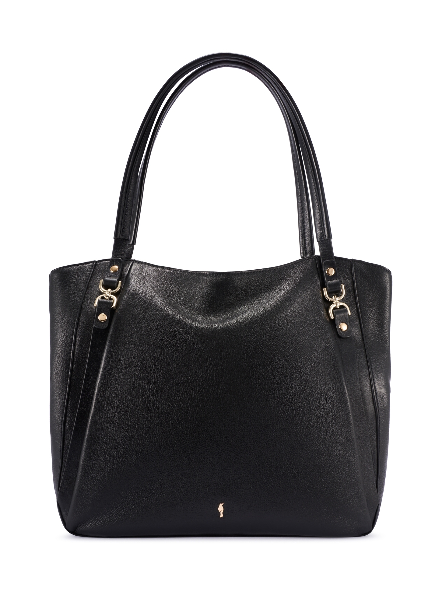 Czarna skórzana torebka shopper TORES-1223-99(W26)