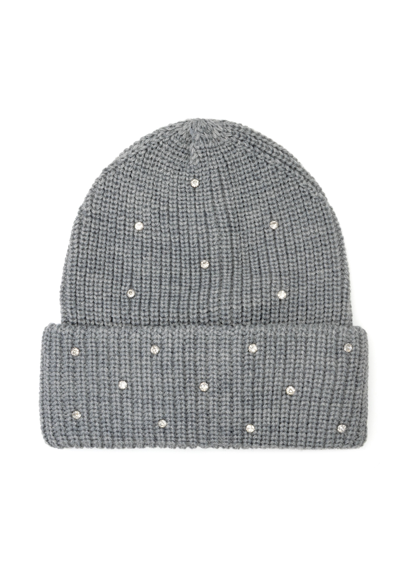 Szara czapka damska z wełną CZADT-0207-91(Z25)