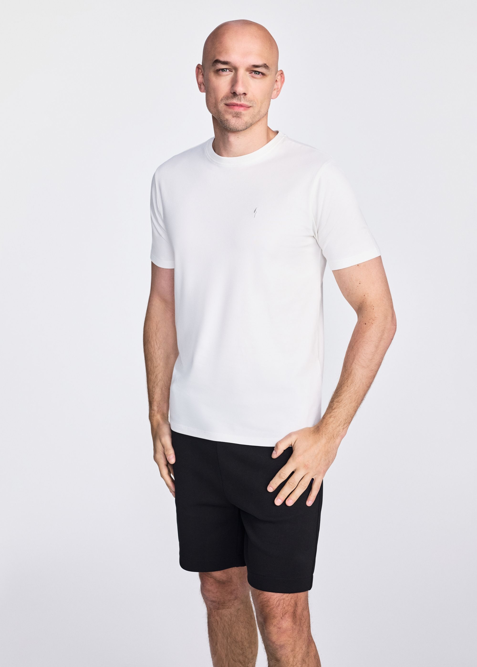 Biały bawełniany T-shirt męski TSHMT-0120-11(W25) | OCHNIK