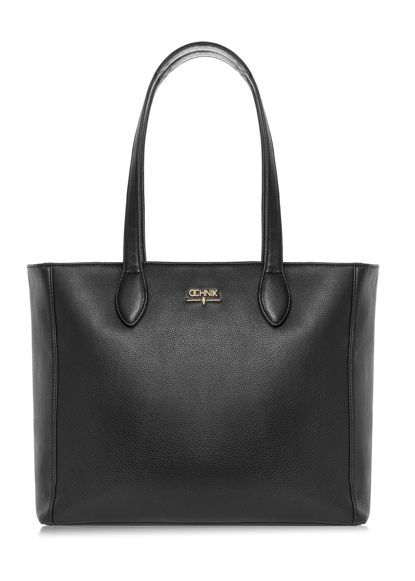 Czarna skórzana torebka shopper damska TORES-0971F-99(W26)