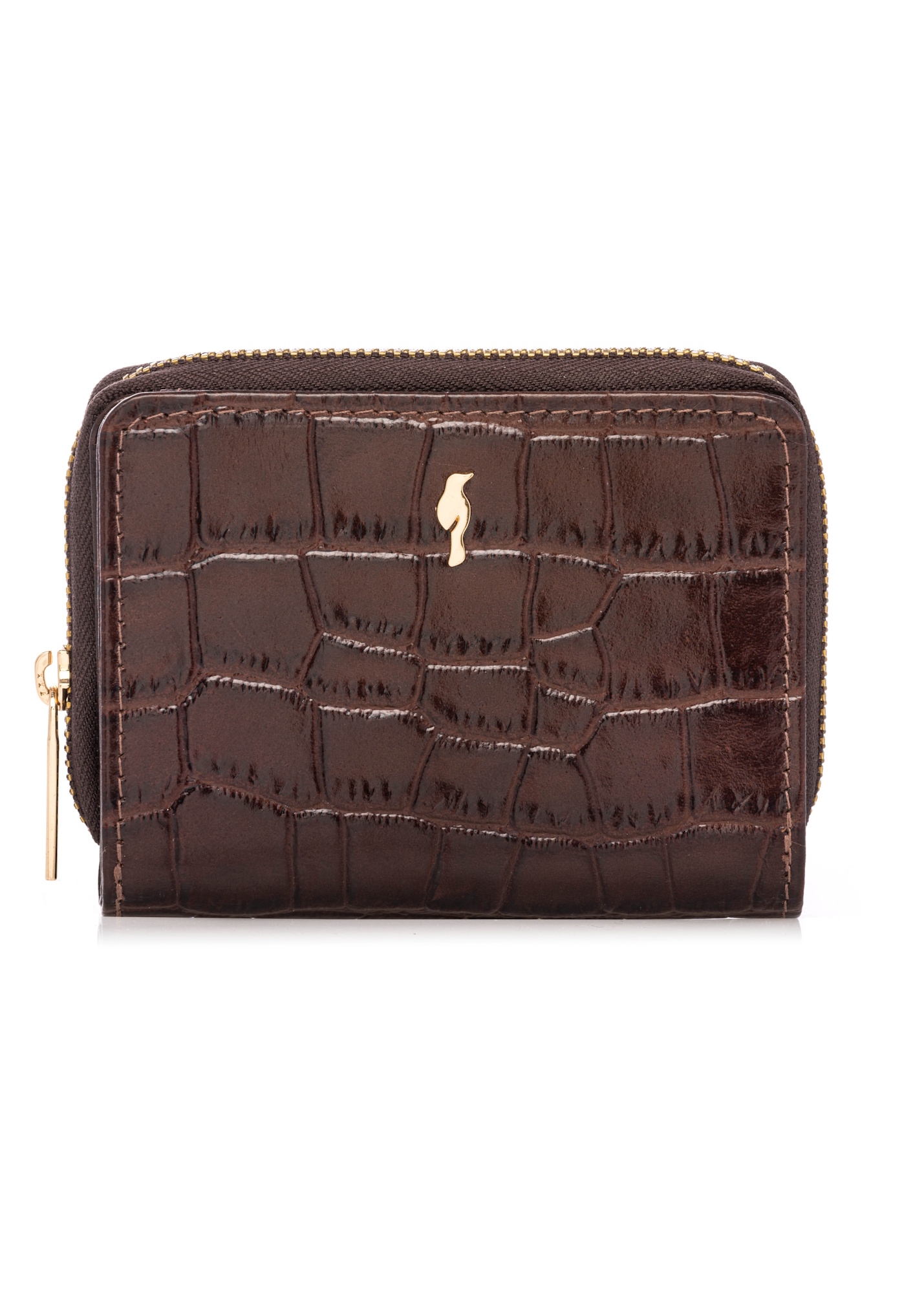 Brązowy portfel damski croco PORES-0888-1H(W26)