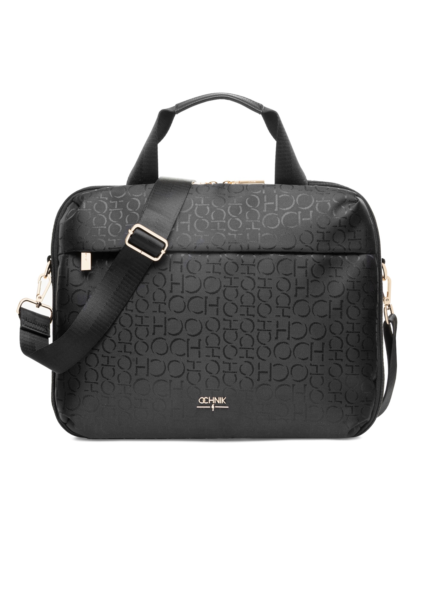 Czarna torba damska z monogramem TOREN-0299-99(W25)