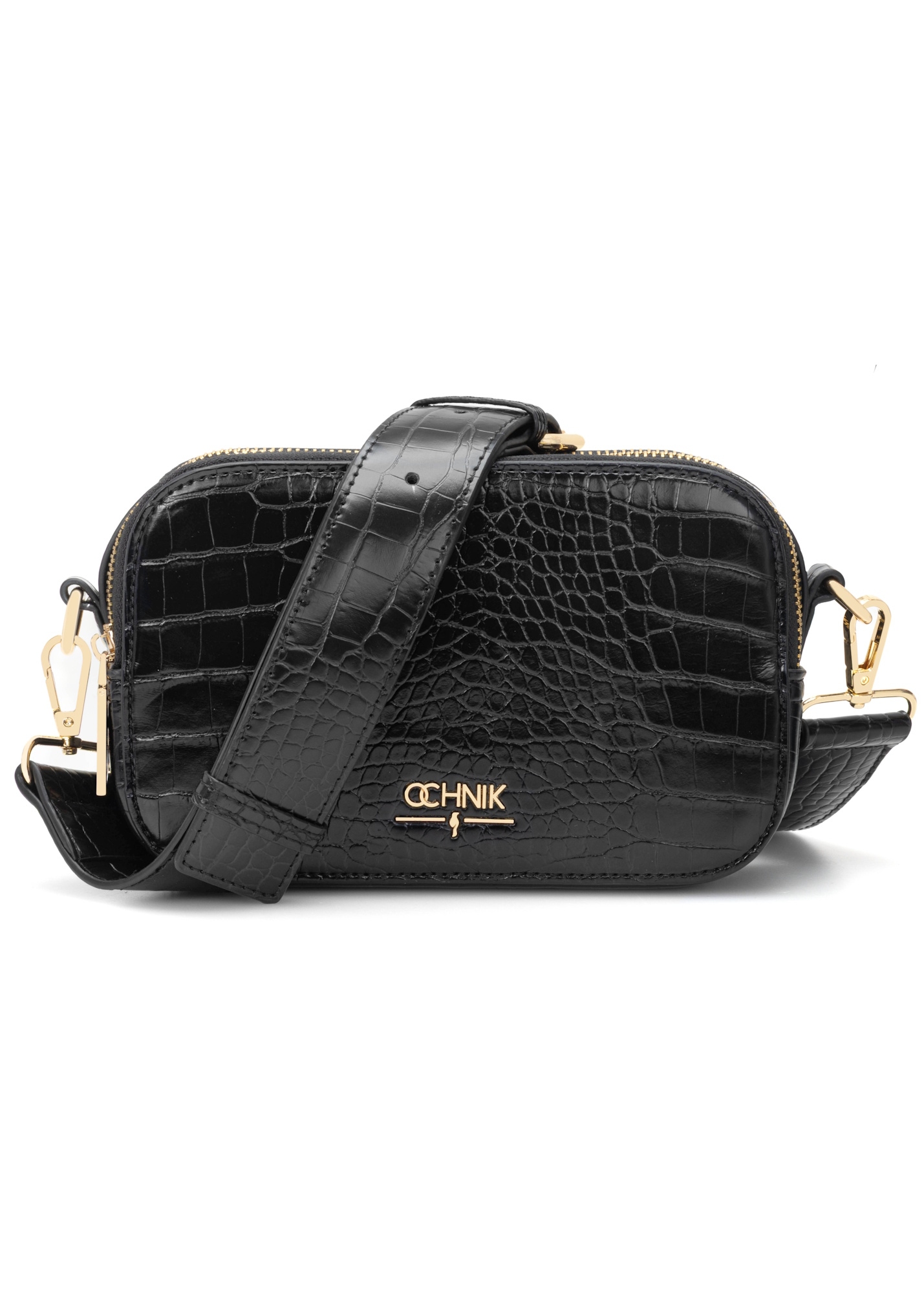 Czarna mała torebka damska croco TOREC-1172-9G(W26)