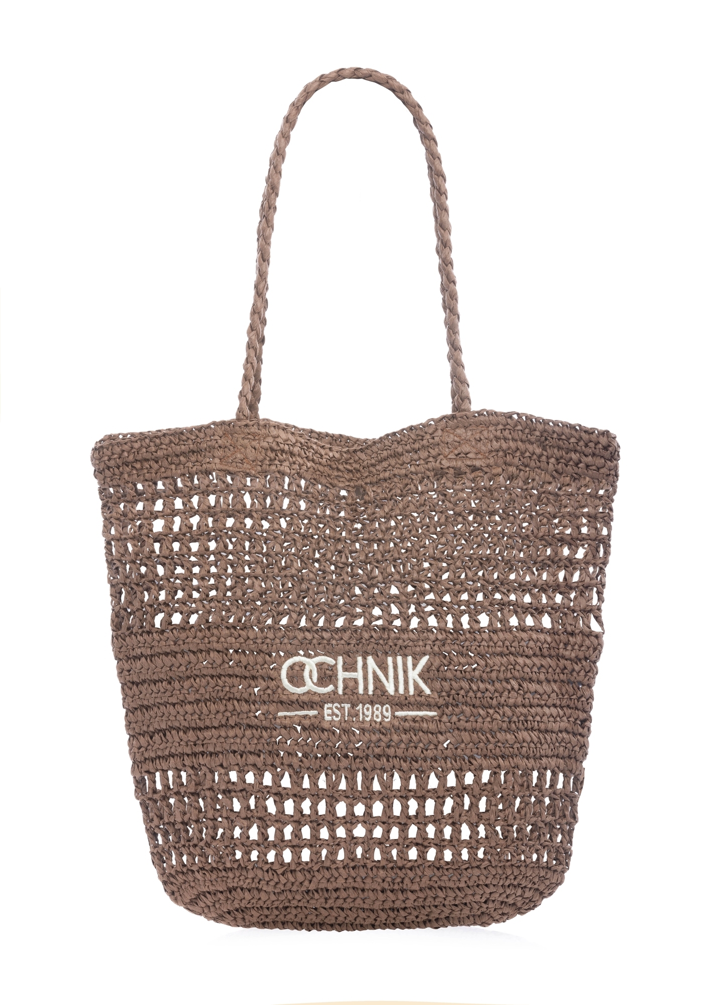 Słomkowa brązowa torebka shopper damska TOREC-0924-1H(W26)