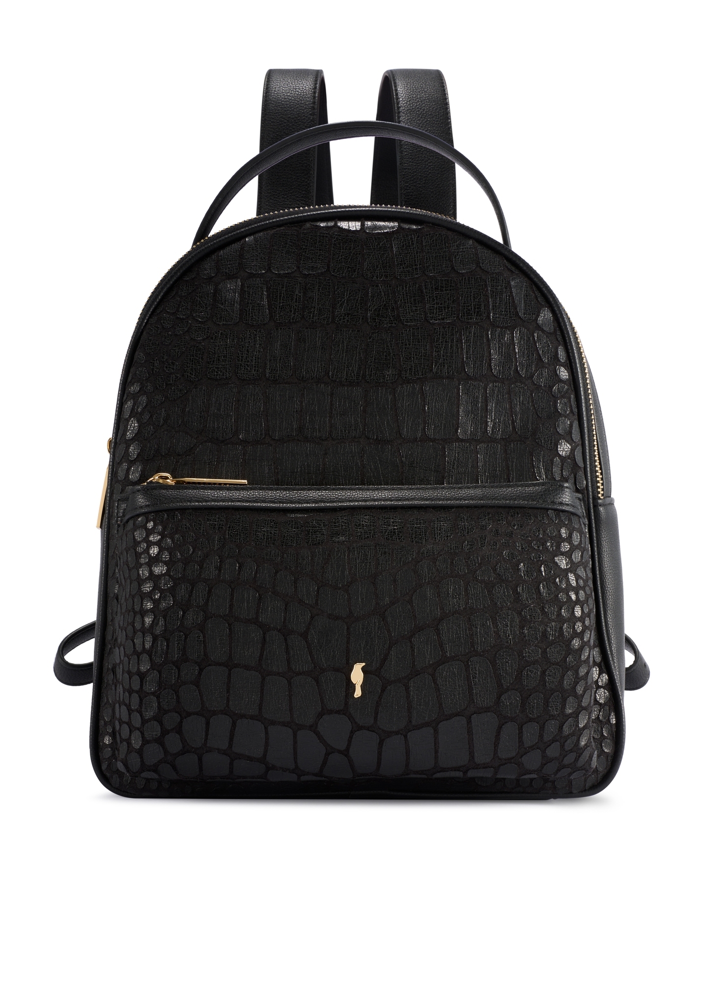 Czarny średni plecak damski croco TOREC-0920-9G(W26)