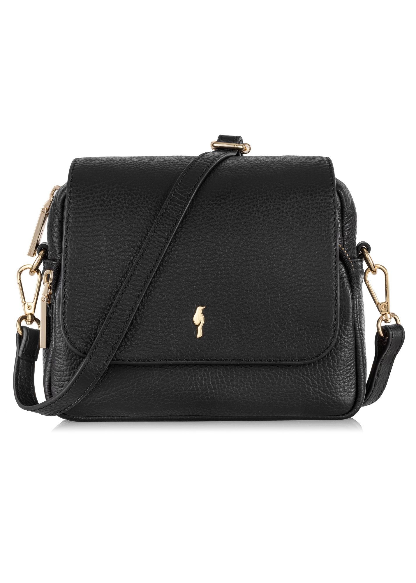 Czarna mała skórzana torebka damska TORES-0958D-99(Z25)