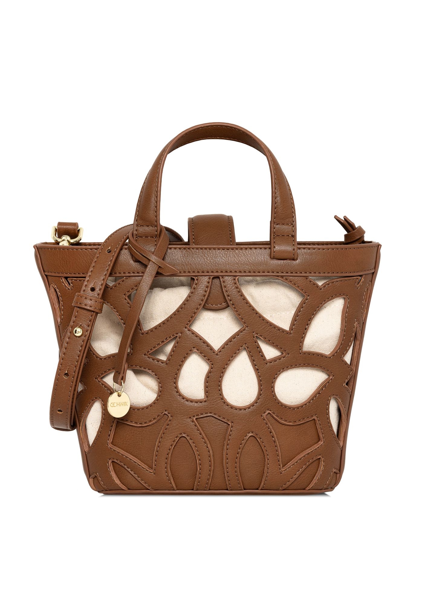 Brązowy koszyk z imitacji skóry TOREC-0872A-89(W25)