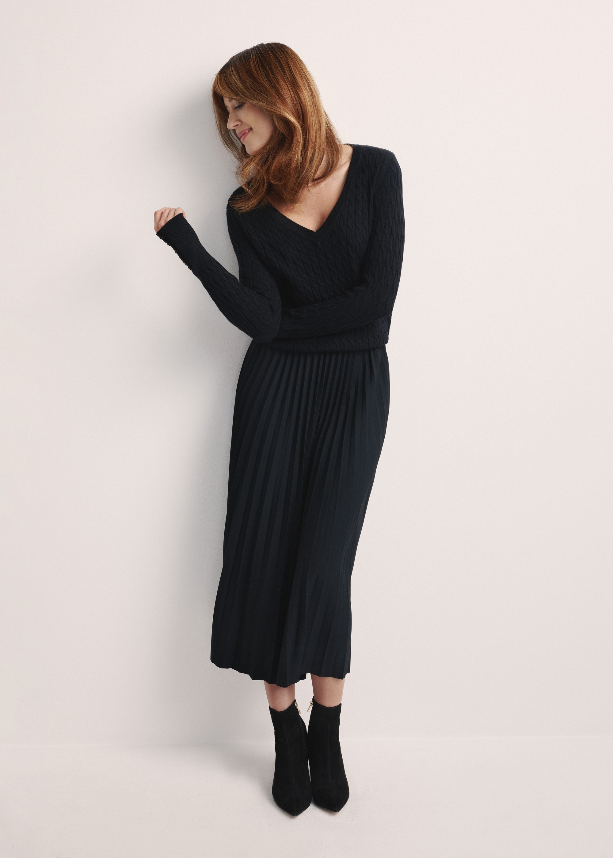 Czarna plisowana spódnica damska SPCDT-0096-99(Z25)