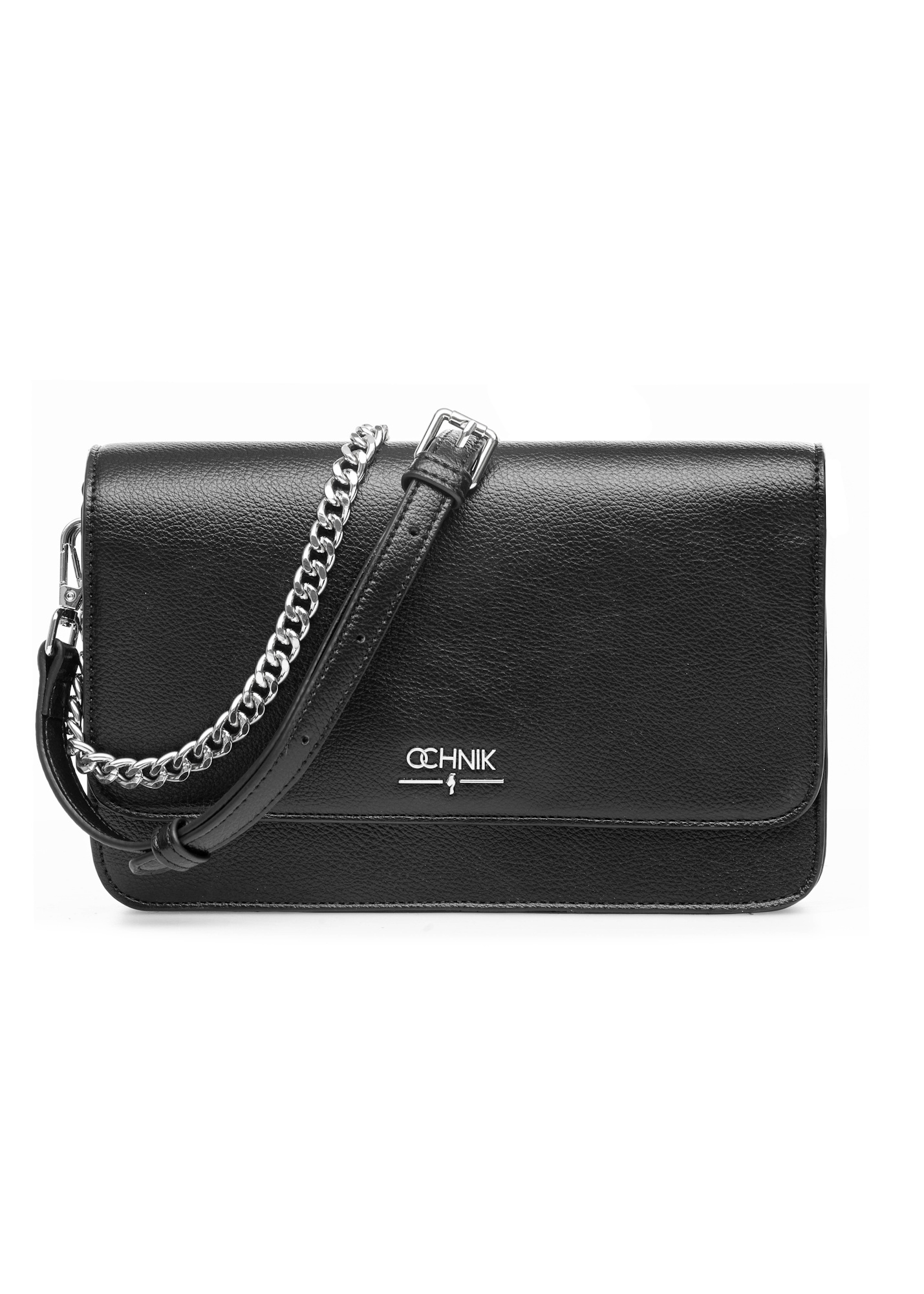 Czarna torebka damska z monogramem TOREC-1047-99(Z25) | OCHNIK