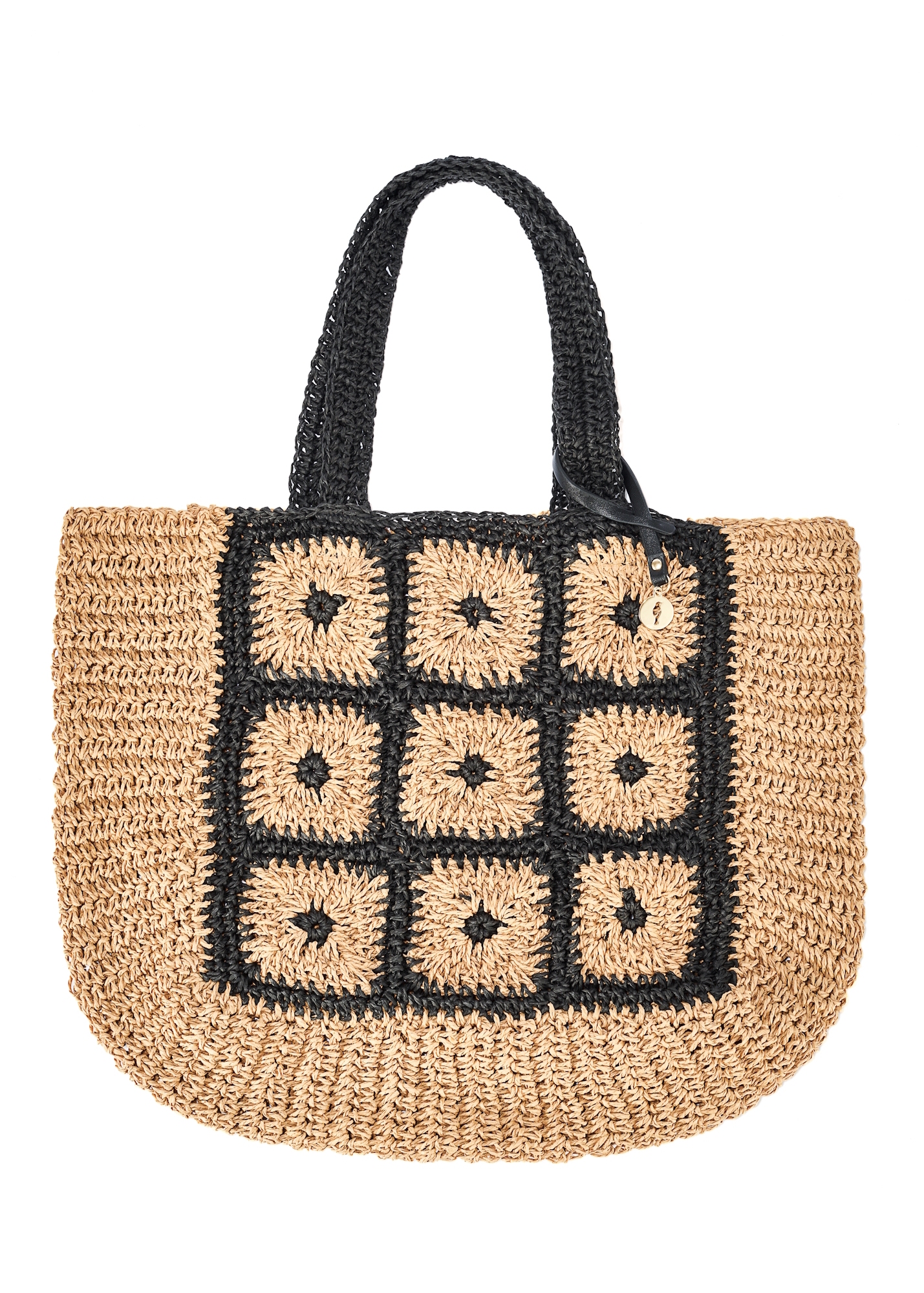 Beżowa pleciona torebka ze wzorem TOREC-1040-25(W25)