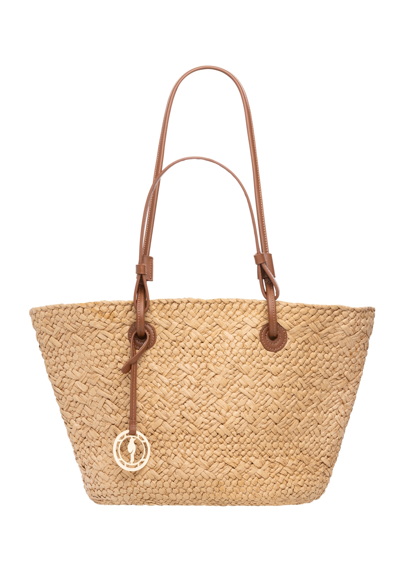 Słomkowa duża torebka damska typu shopper TOREC-1217-1E(W26)