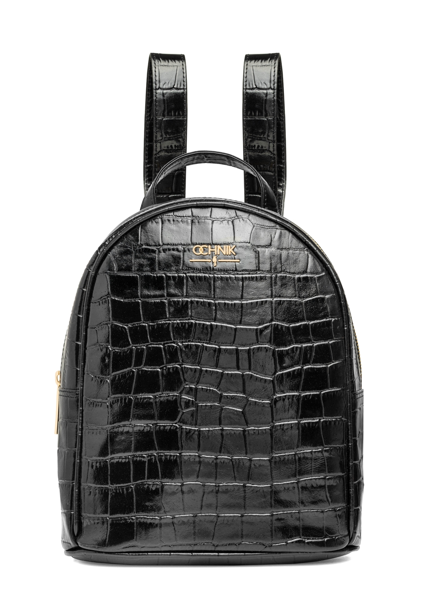 Czarny skórzany plecak damski croco TORES-1236-9G(W26)