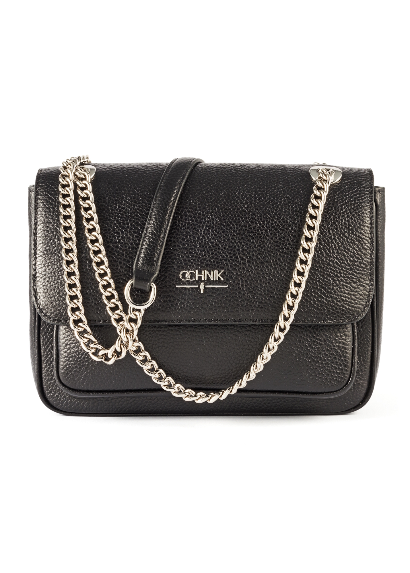 Skórzana czarna torebka na ramię TORES-1147A-99(Z25)