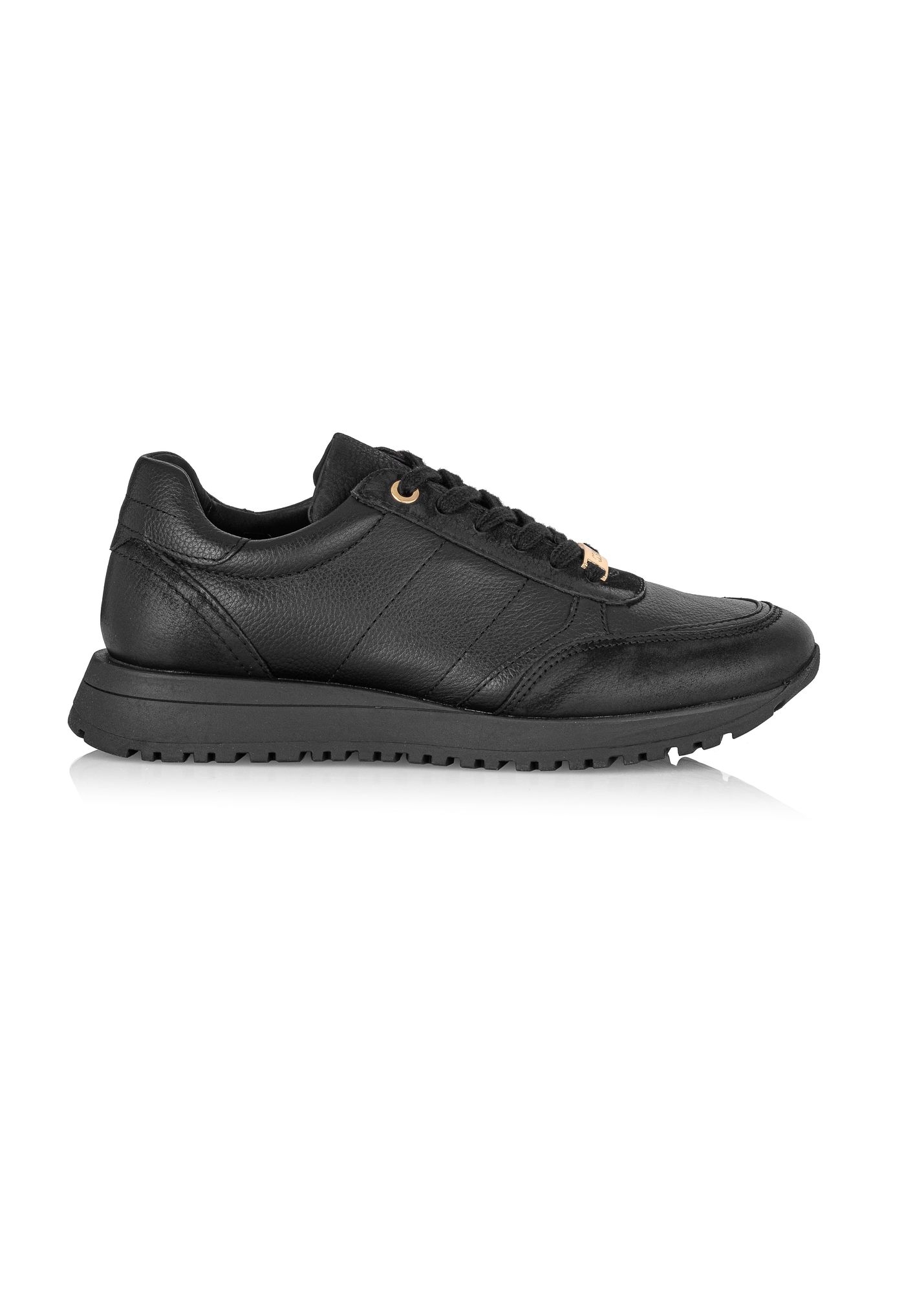 Czarne skórzane buty sportowe damskie BUTYD-1099-99(Z26)