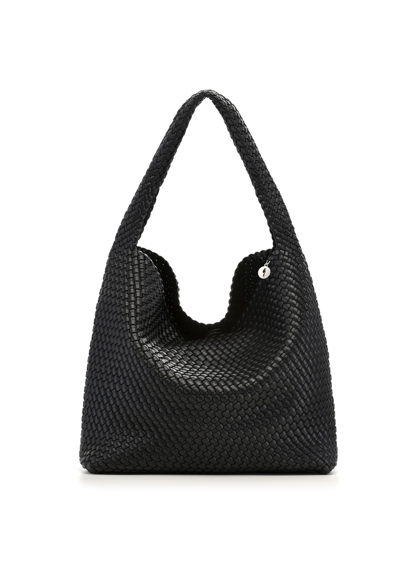 Czarna pleciona torebka shopper TOREC-1148-99(W26)