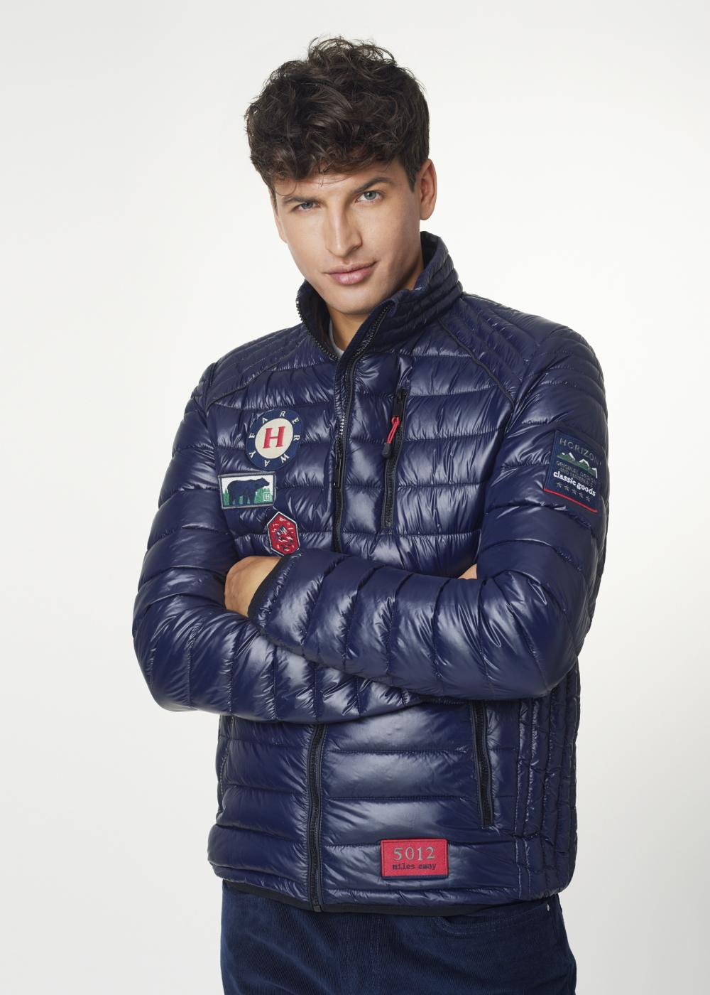 Nkch5/29 2枚 Pikowana kurtka męska z kolorowymi naszywkami KURMT-0250H-69