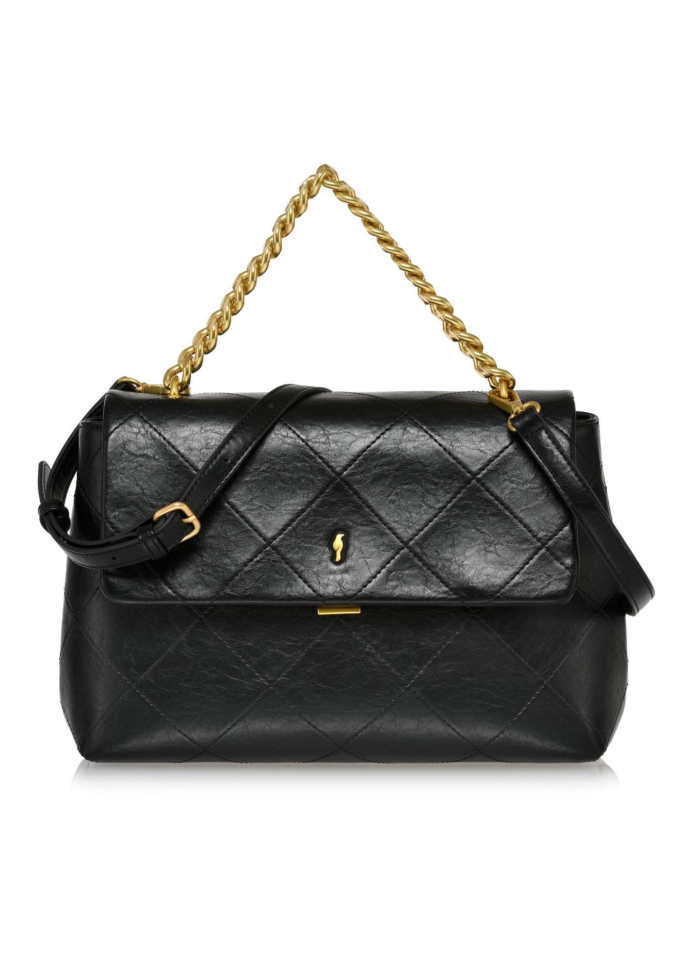 Czarna torebka damska średniej wielkości TOREC-0987-99(Z24