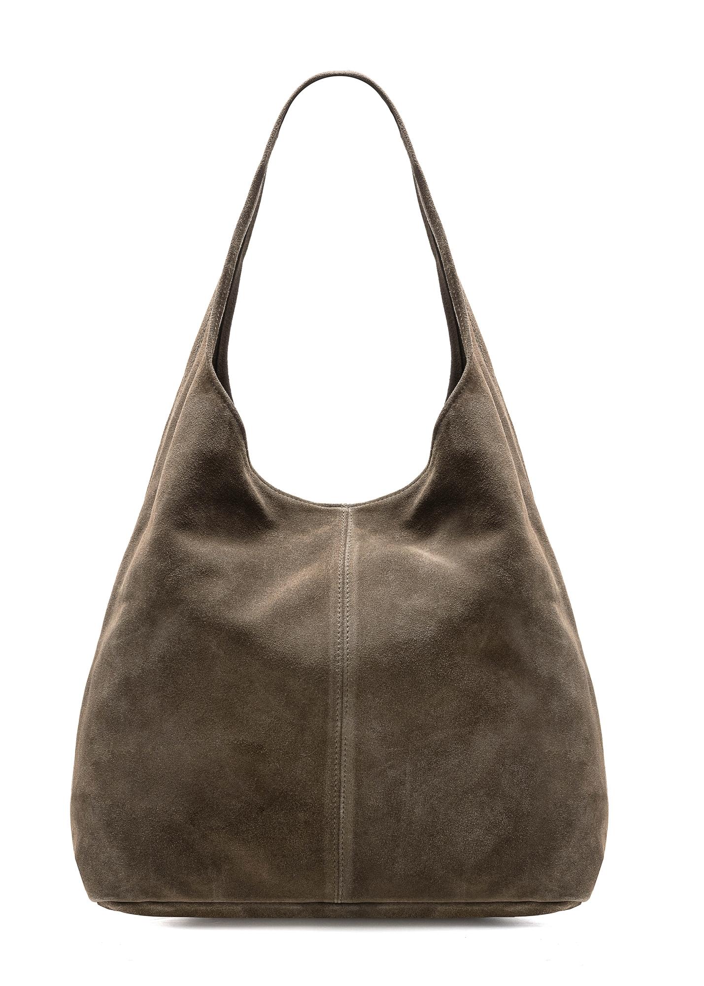 Zamszowa shopperka damska khaki TORES-1177-57(Z25) | OCHNIK