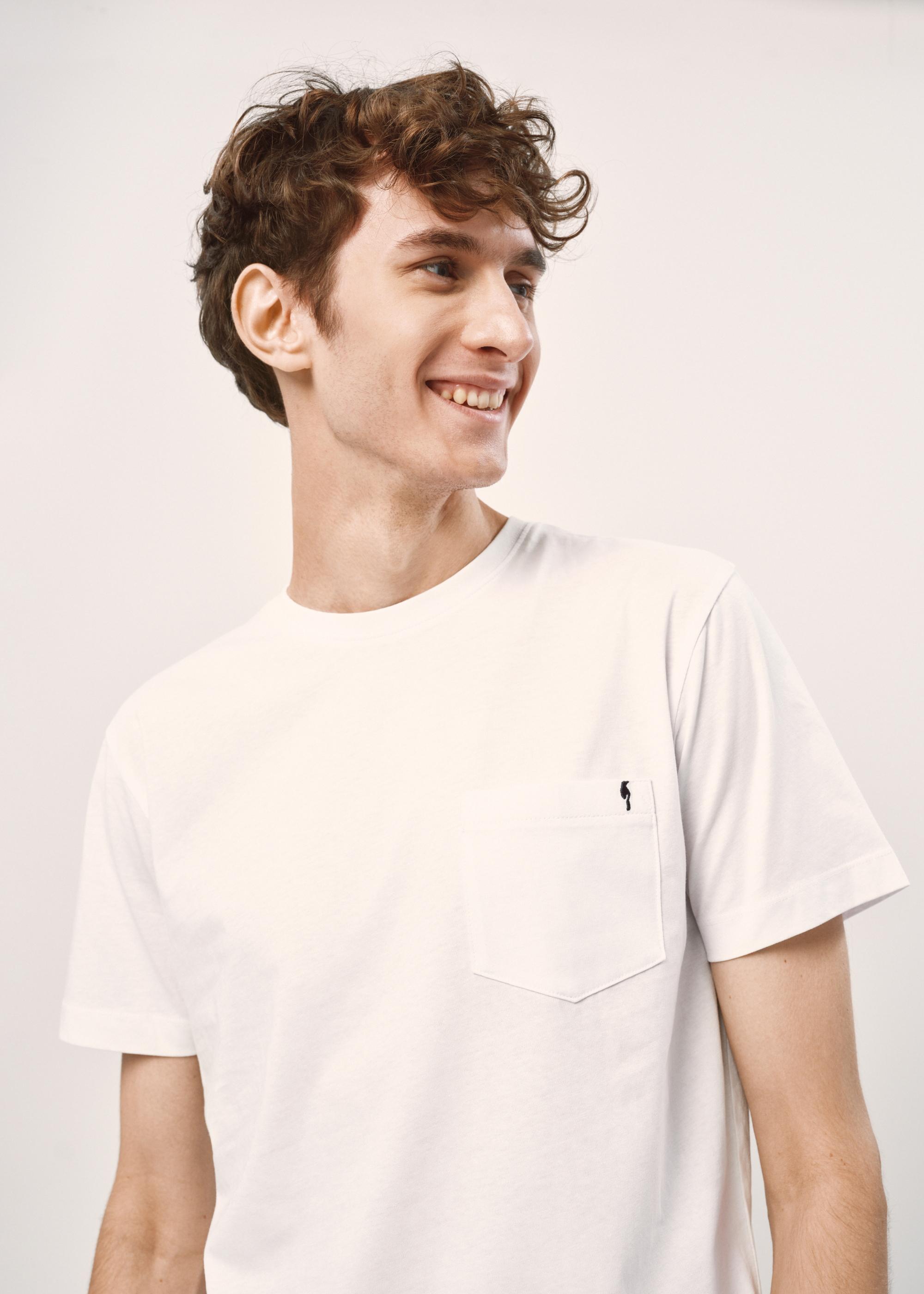 Biały basic T-shirt męski TSHMT-0097-11(W23) | OCHNIK